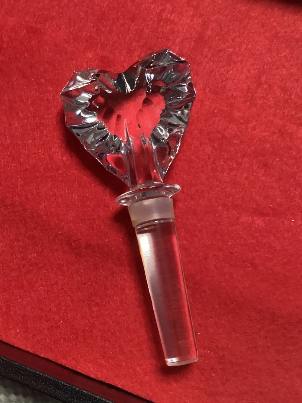 Vintage Mikasa Lead Crystal Heart Bottle Stopper - Never Used - Excellent Cond.